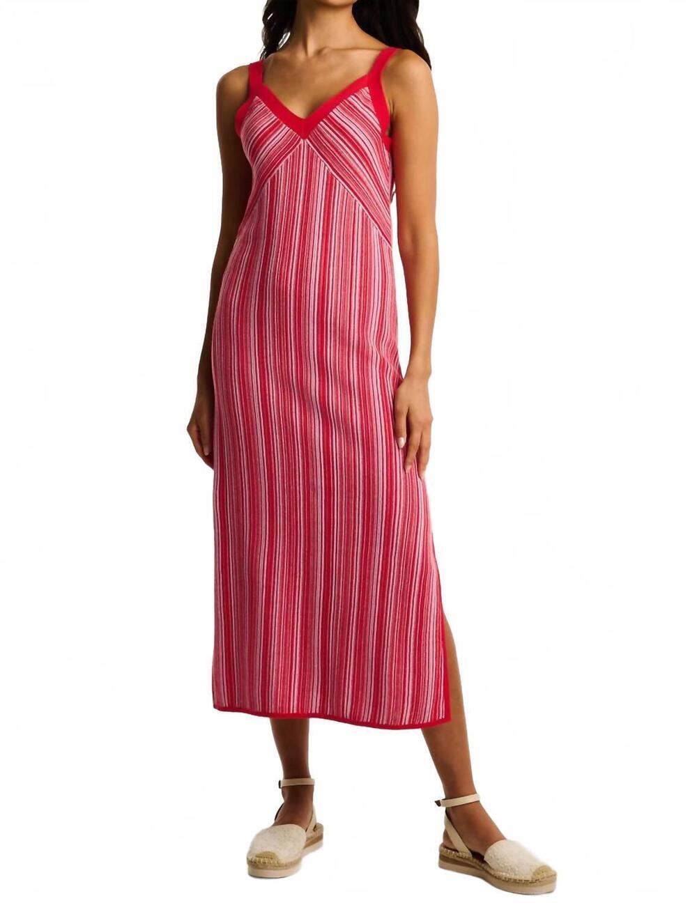 NEW LISA TODD sun kissed dress in lipstick combo